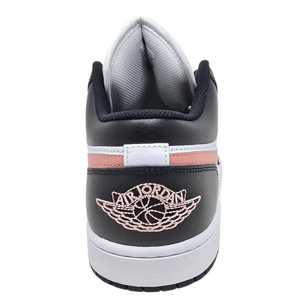 Nike Air Jordan 1 Low White Black Rust Pink 553558-165 Sneakers Men's Size's